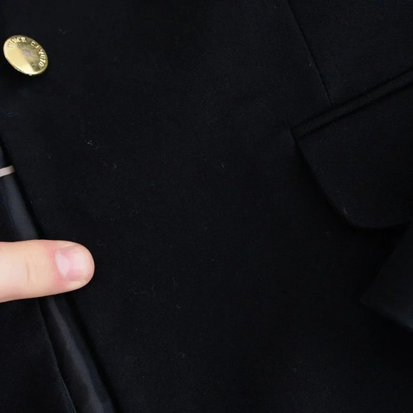 Vince Camuto Black Blazer with Single Gold Button Fitted Jacket Size 14 - Picture 13 of 13